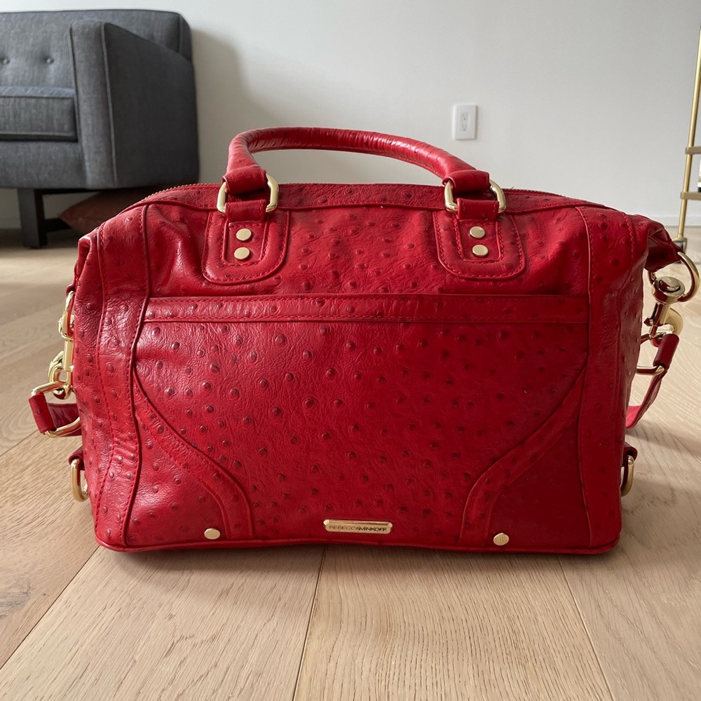 Rebecca Minkoff red ostrich leather bag